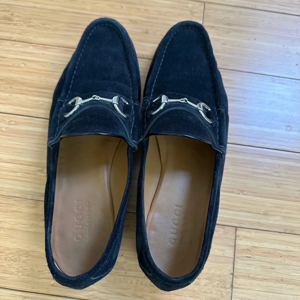 Gucci Horsebit Loafers Black Suede Mens 9 / 9.5 - Picture 11 of 11